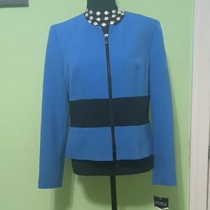 Kasper Blue and Black Women's Blazer